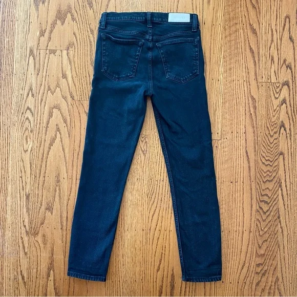RE/DONE originals 80s Slim Straight in Jet Blue Black Sz 25 - Picture 4 of 10